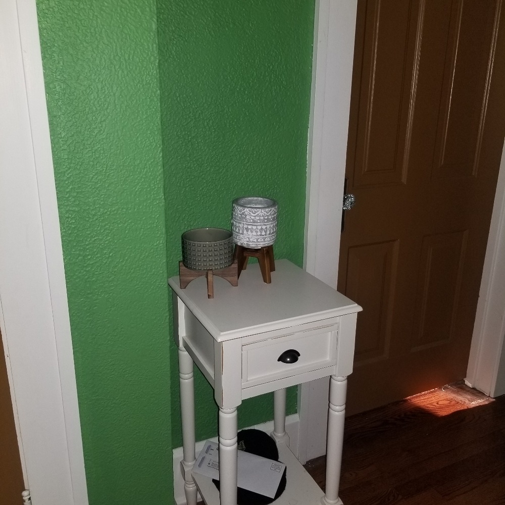 Set of Two indoor plant stands w/ unique pots